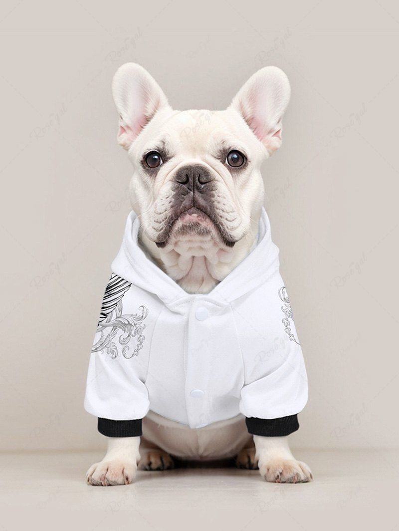 T-shirt à capuche imprimé motif floral croisé Tenues assorties pour chien et propriétaire