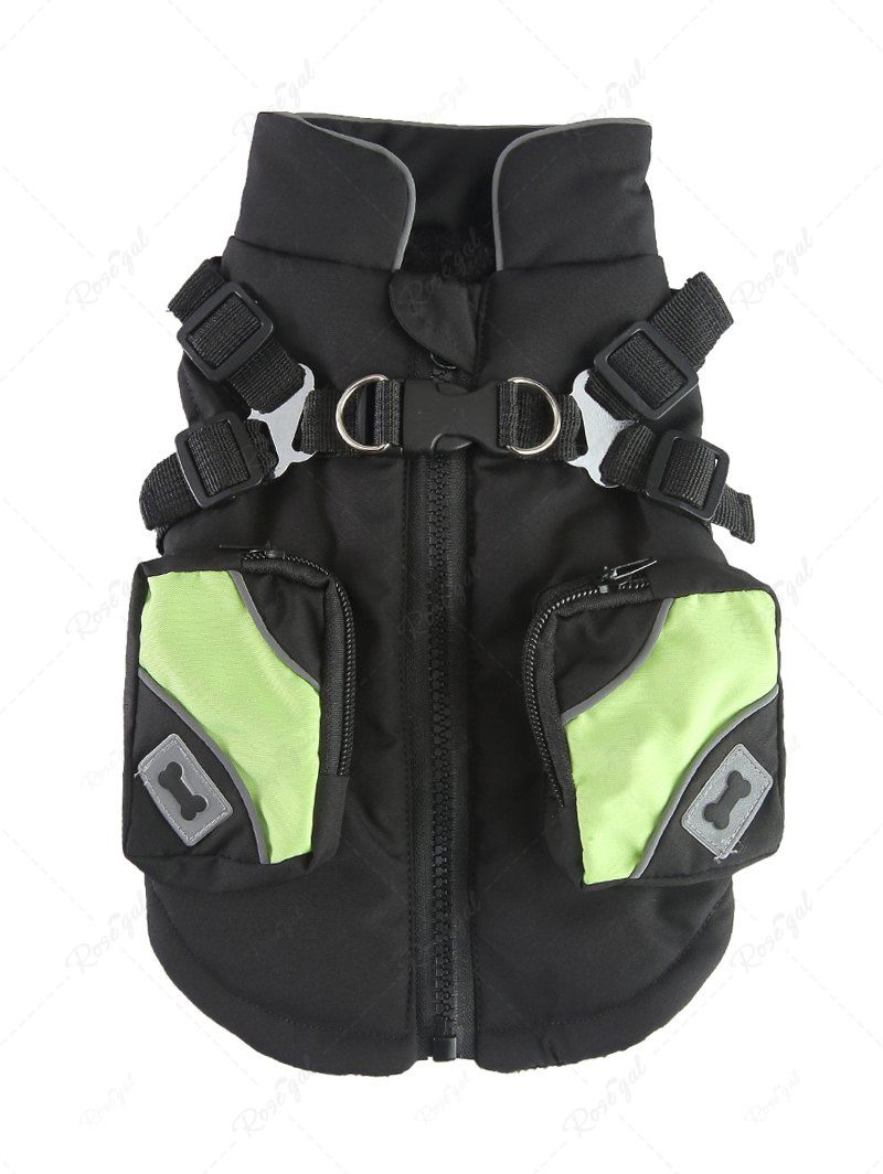 Veste chaude avec doublure polaire et poche zippée pour animaux de compagnie