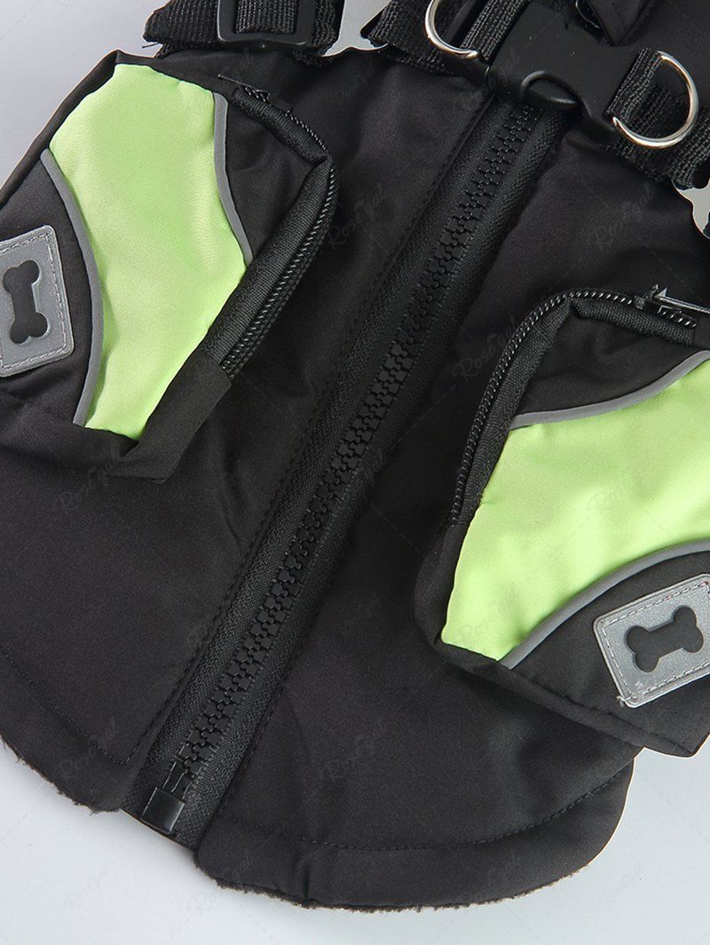 Veste chaude avec doublure polaire et poche zippée pour animaux de compagnie