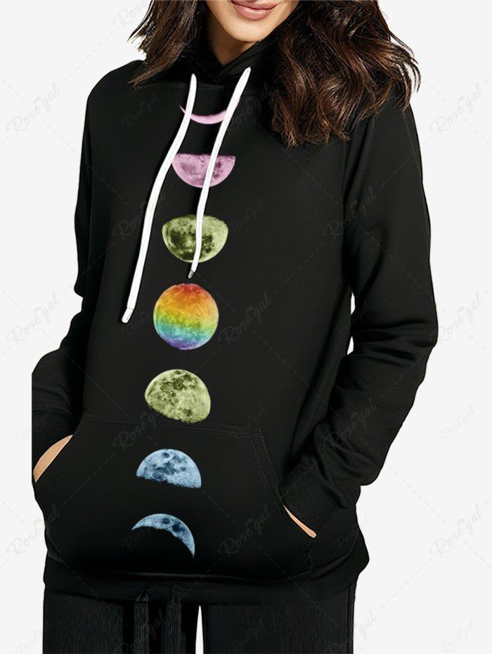 Ombre Moon Planet Print Hoodie Tank Top Dog And Owner Matching Outfits