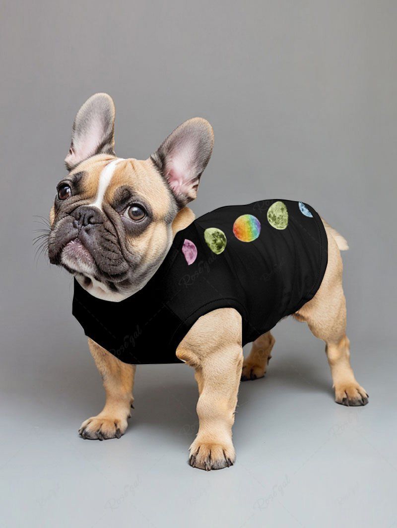 Ombre Moon Planet Print Hoodie Tank Top Dog And Owner Matching Outfits