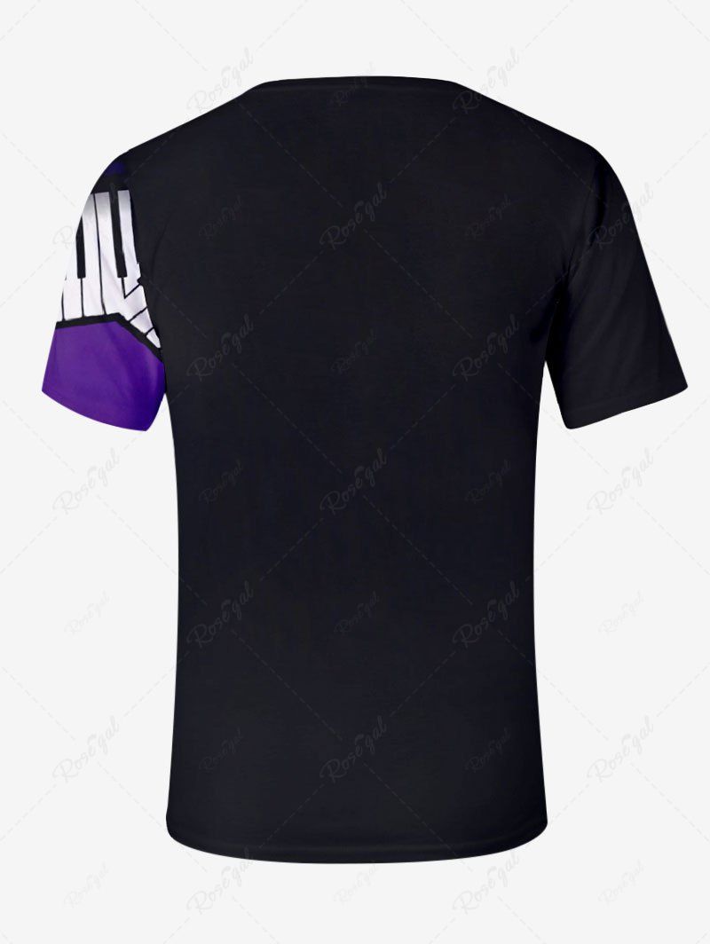 Pyjama et t-shirt imprimés en blocs de couleurs avec notes de musique et touches de piano, tenues assorties pour chien et propriétaire