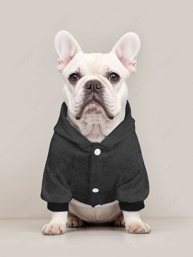 T-shirt à capuche imprimé avec lettres et ailes de crâne, tenues assorties pour chien et propriétaire