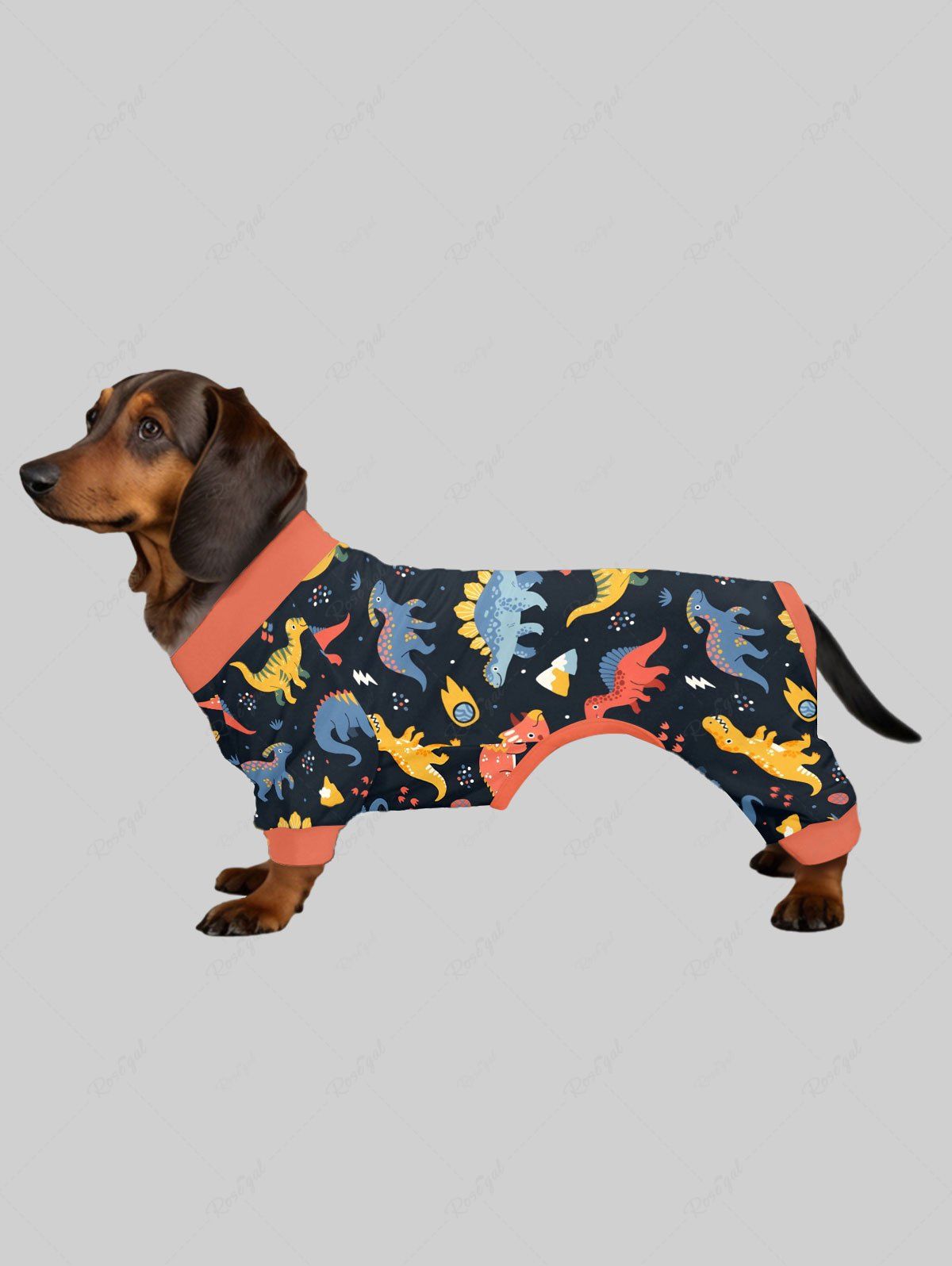 Dinosaur Printed Pajama and Wide Leg Pants Dog and Owner Matching Outfits
