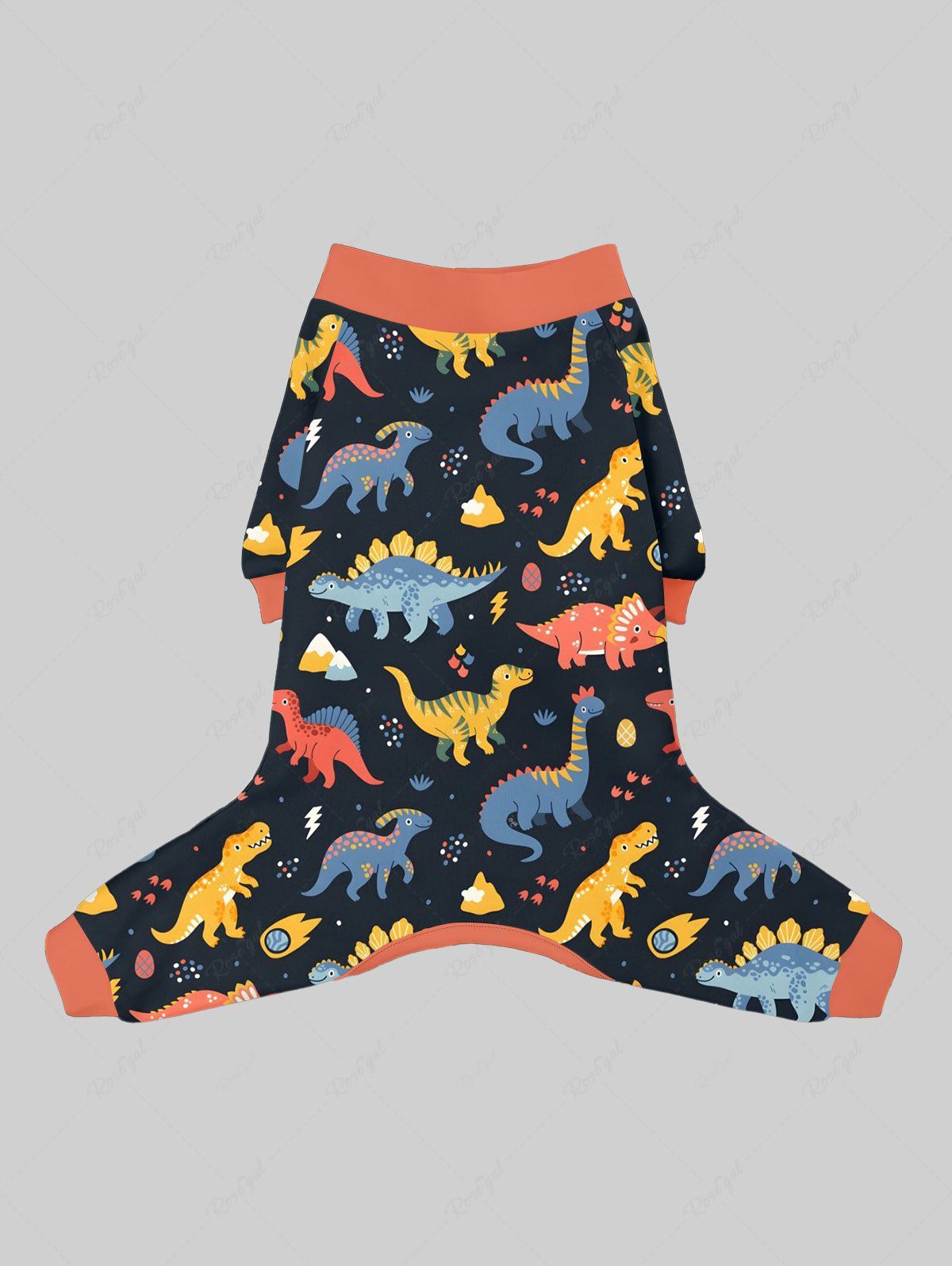 Dinosaur Printed Pajama and Wide Leg Pants Dog and Owner Matching Outfits