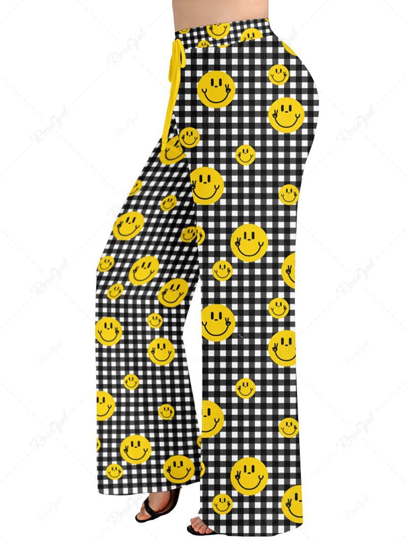 Plaid Smile Face Print Pants Pajama Dog And Owner Matching Outfits