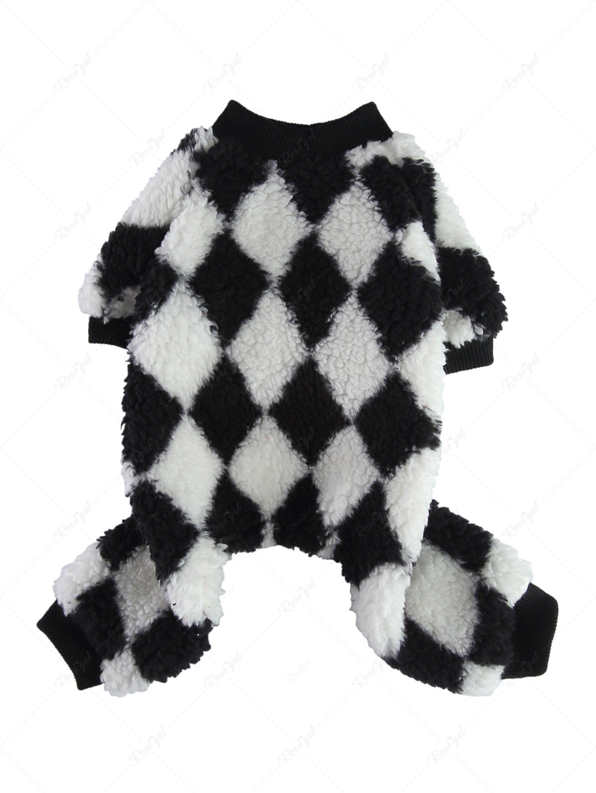 Two Tone Checkered Printed Fleece Pajama and Wide Leg Pants Dog and Owner Matching Outfits