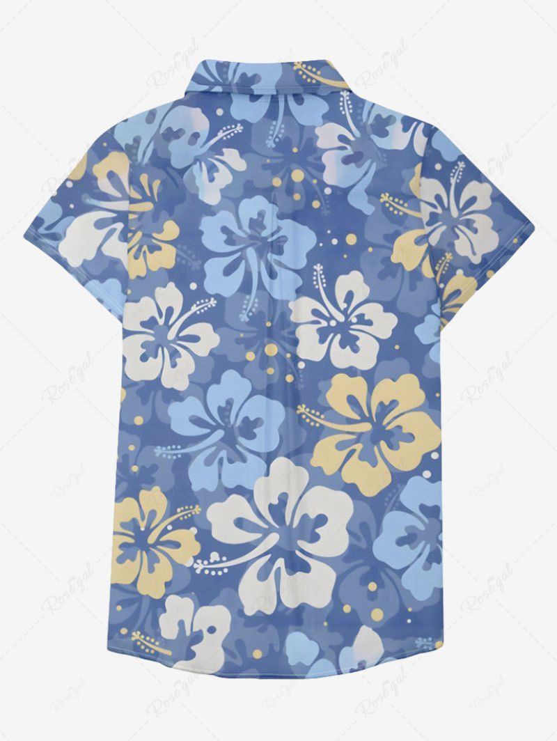 Chemise hawaïenne à boutons et poches pour femme, imprimé fleurs tropicales