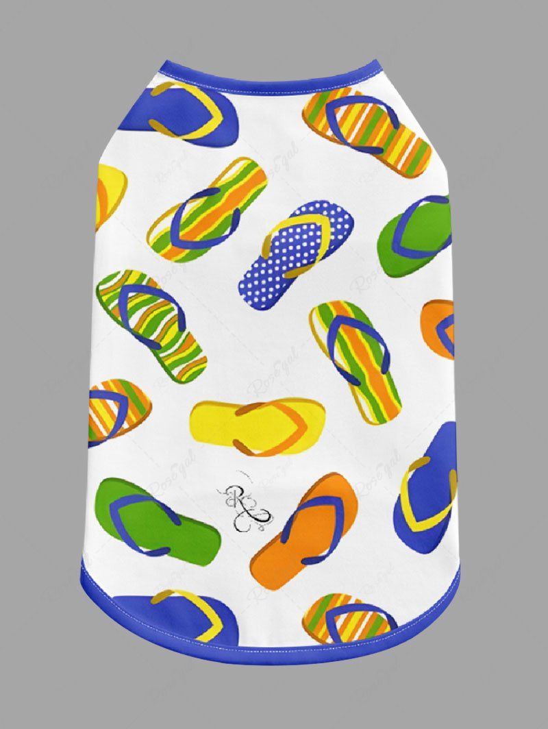 Pet's Colorful Flip Flops Printed Hawaii Tank Top