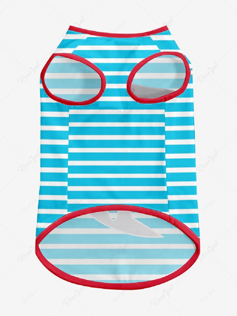 Pet's Shark Stripes Printed Tank Top