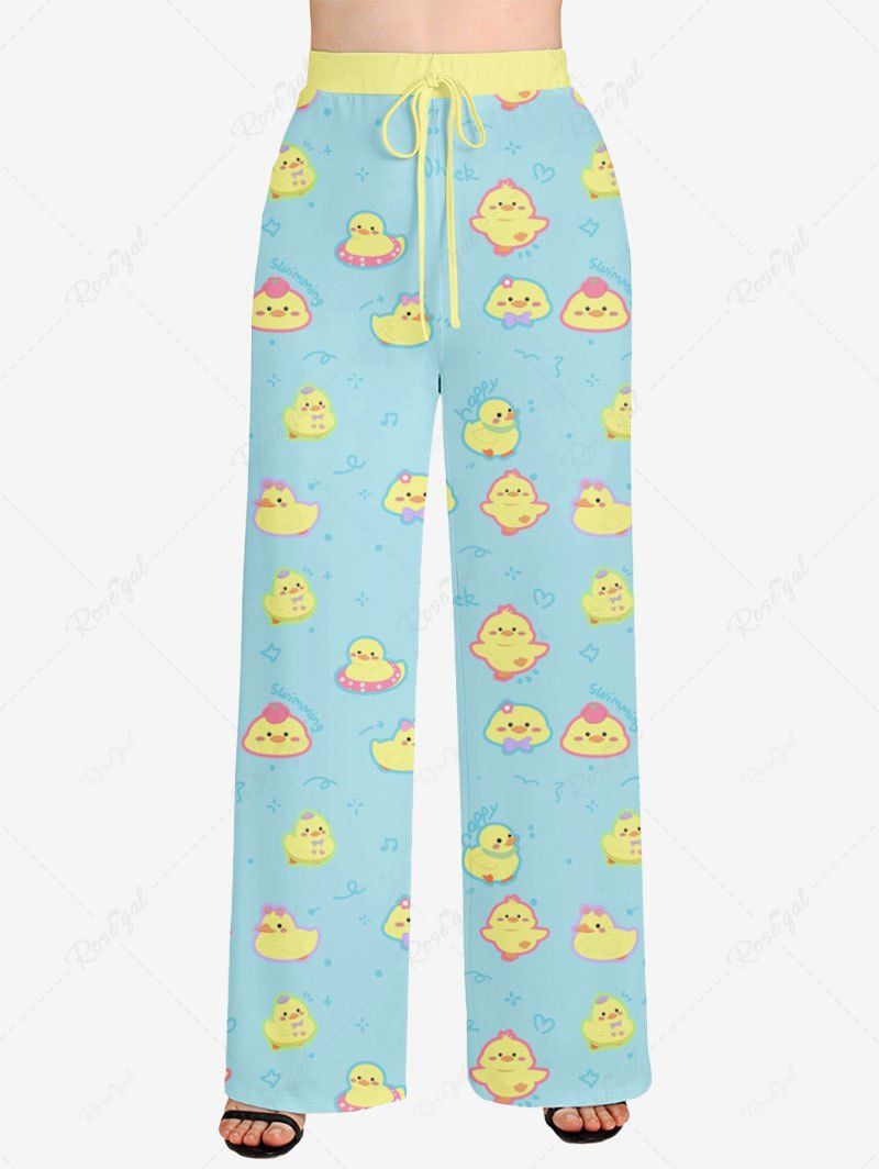 Bowknot Dark Heart Printed Casual Pajama and Wide Leg Pants Dog and Owner Matching Outfits