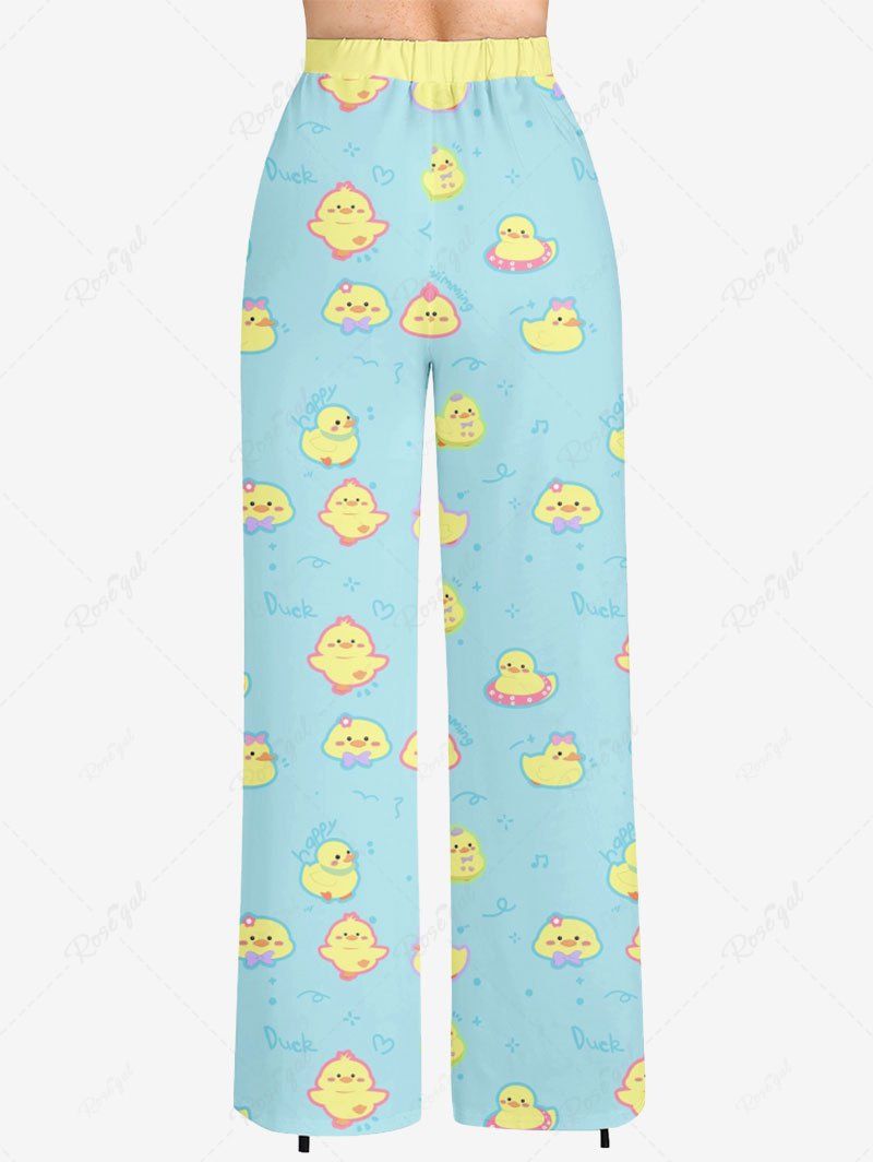 Bowknot Dark Heart Printed Casual Pajama and Wide Leg Pants Dog and Owner Matching Outfits
