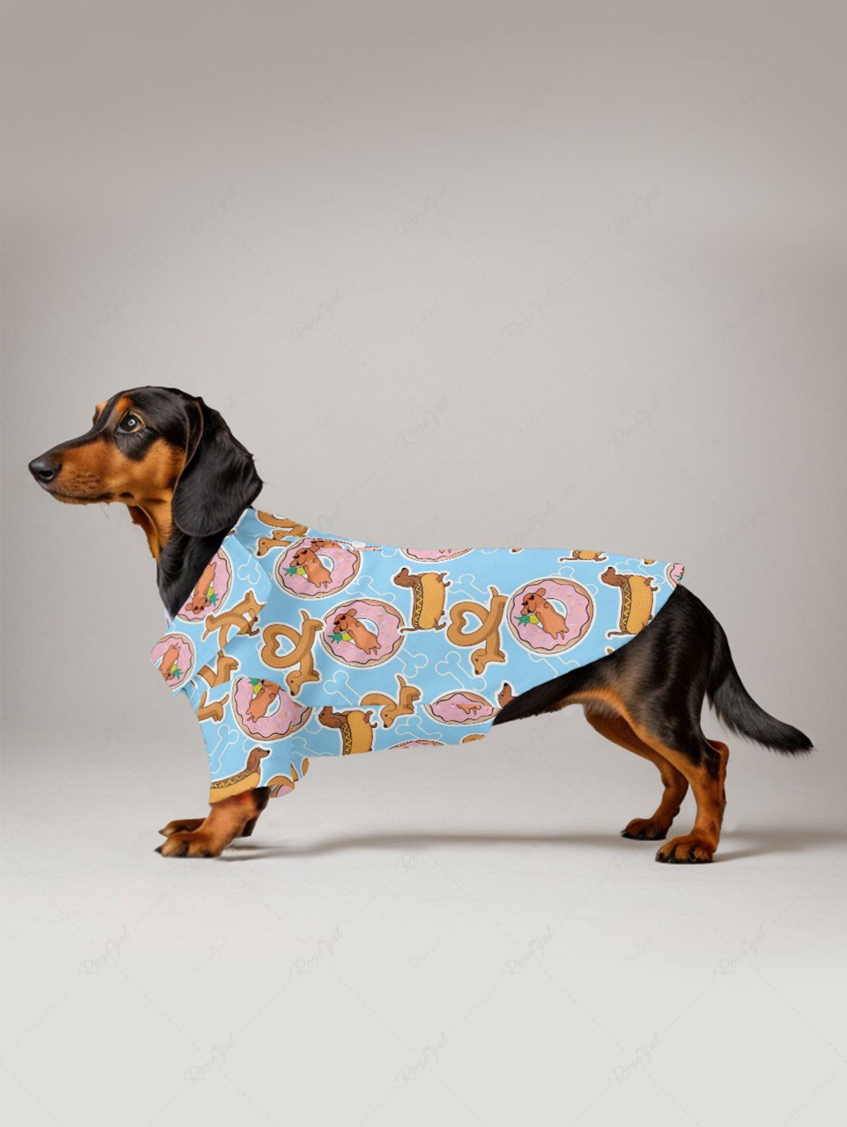 Pet's Hot Dog Donut Bone Printed Shirt