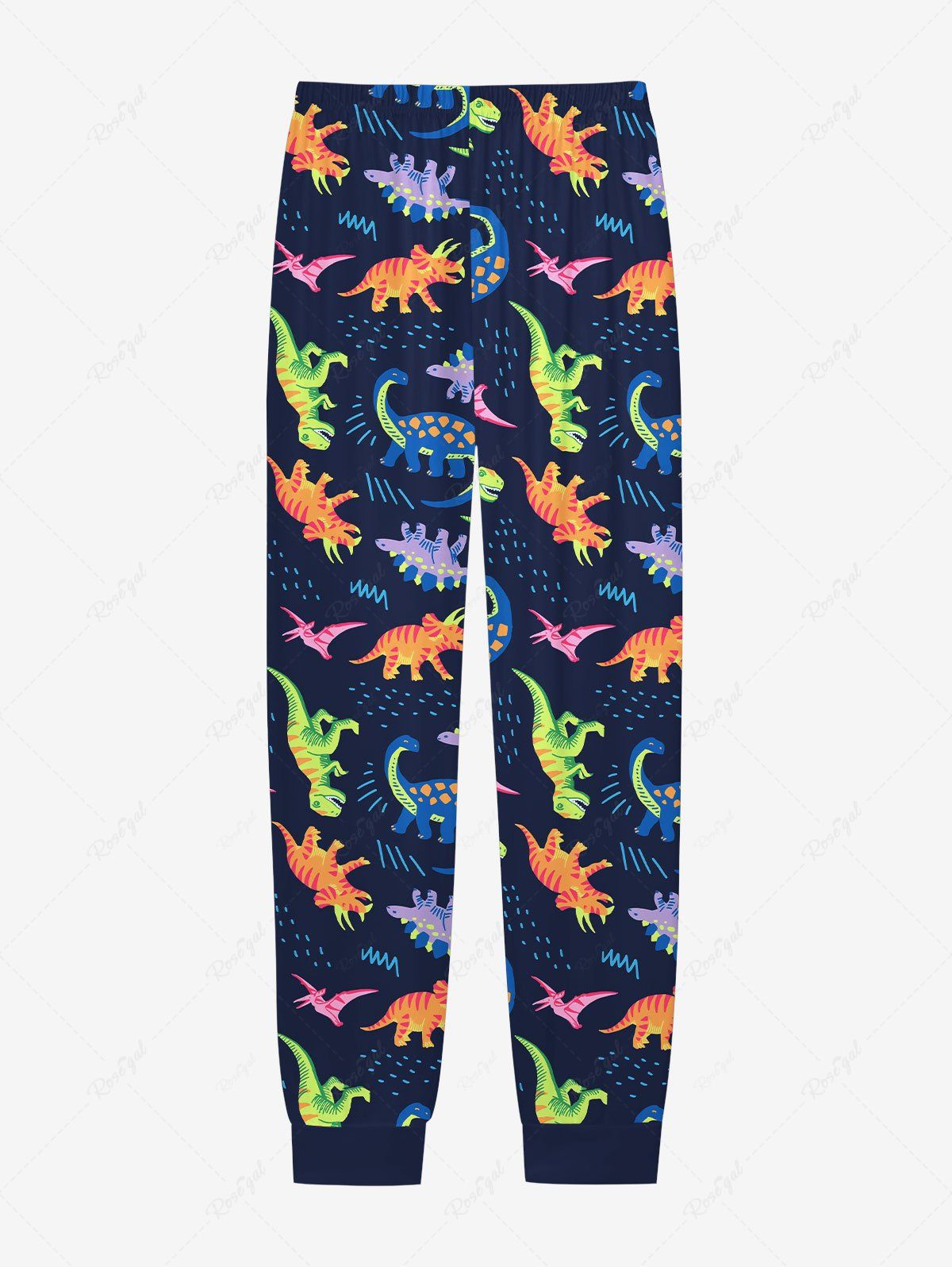 Plus Size Colorful Dinosaur Printed Pajama Pants For Men