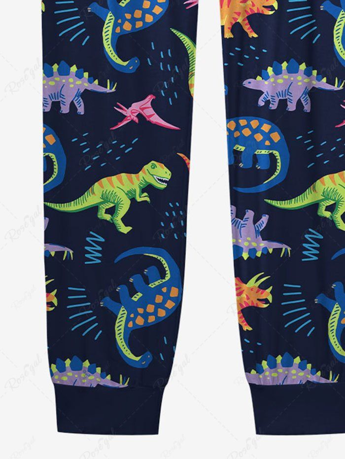 Plus Size Colorful Dinosaur Printed Pajama Pants For Men