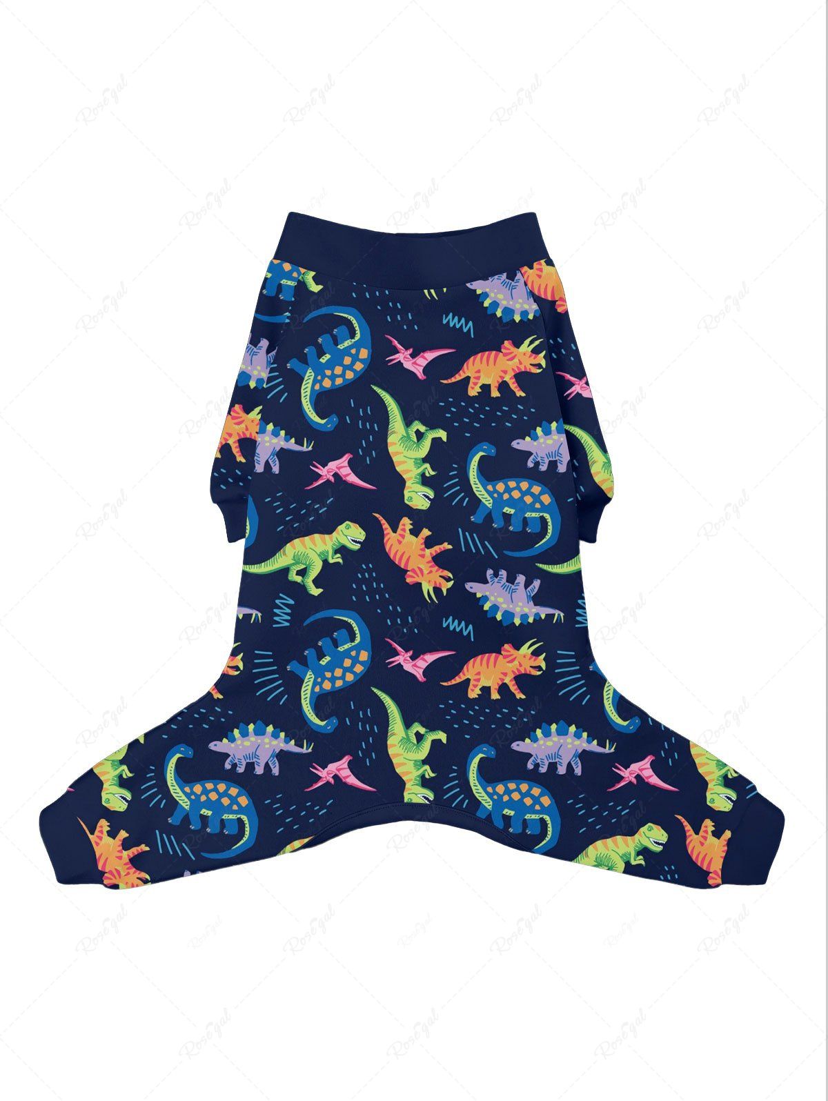 Pet's Colorful Dinosaur Printed Button Pajama