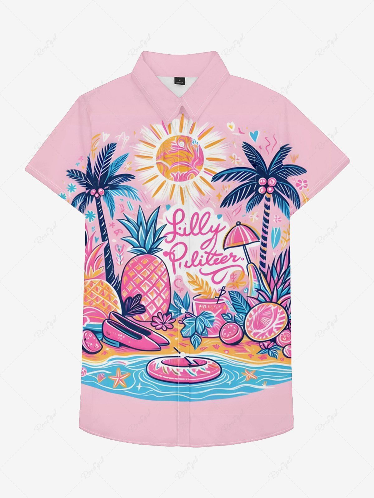 Chemises à boutons colorées avec imprimé cocotier, ananas, mer, plage, soleil, hawaïen, tenues assorties pour chien et propriétaire