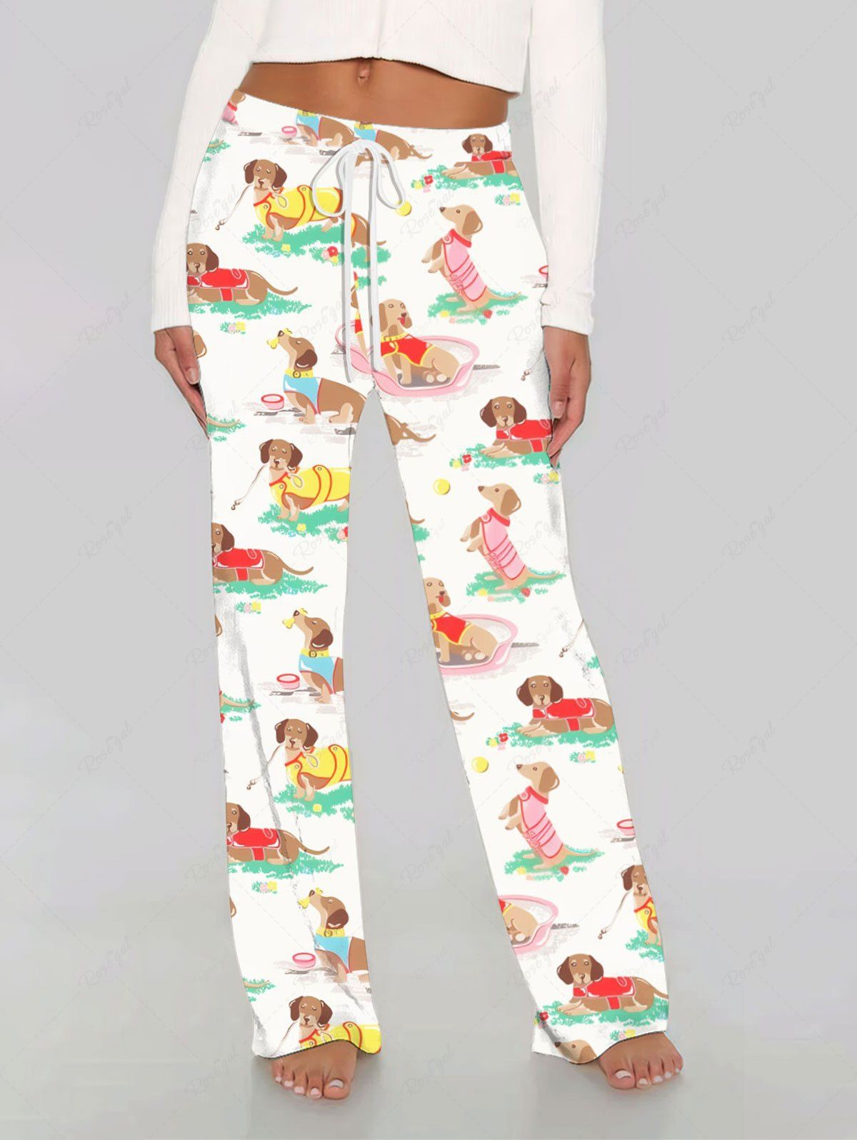Animal Printed Pajama Pants Dog And Owner Matching Outfits