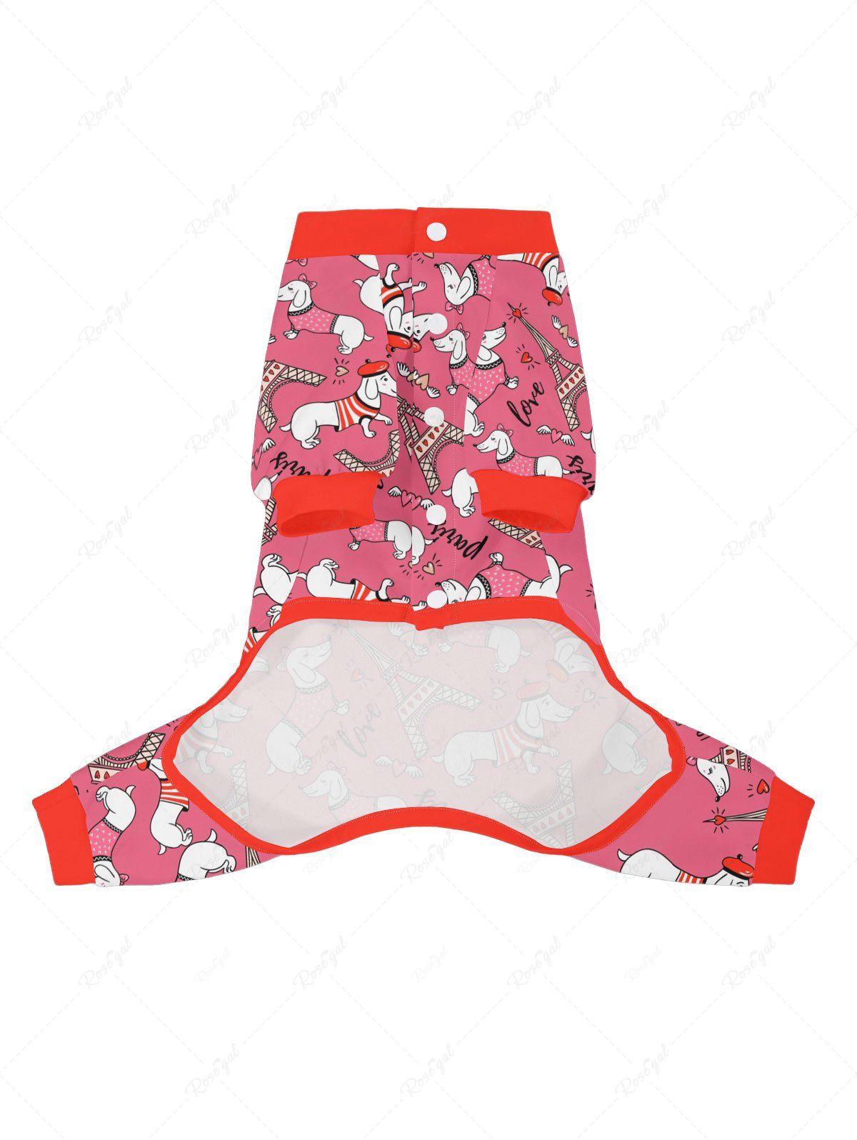 Pet's Eiffel Tower Dog Heart Printed Pajama