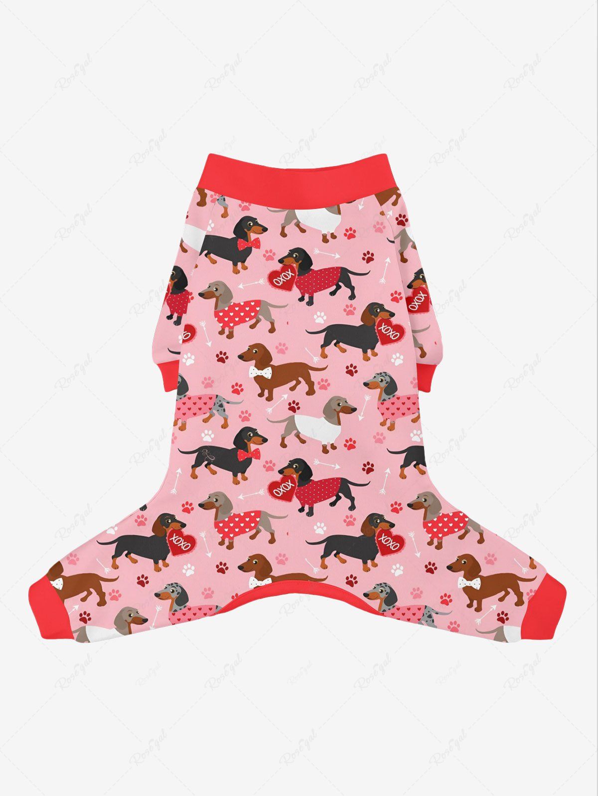 Pet's Dog Heart Foot Printed Pajama