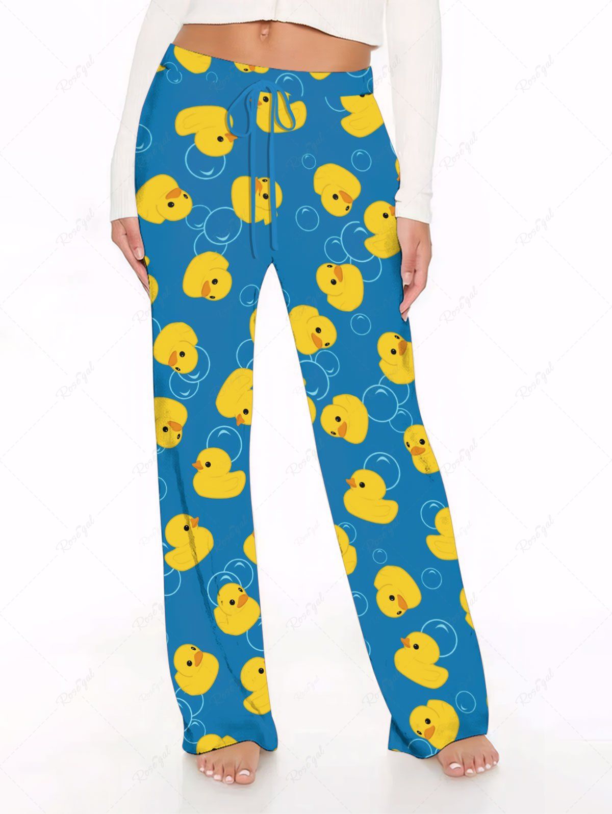 Duck Bubble Print Pants Pajama Dog And Owner Matching Outfits