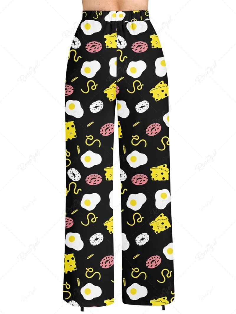 Sandwiches Donuts Eggs Printed Pajama Pants Dog And Owner Matching Outfits