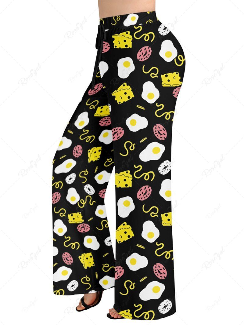 Sandwiches Donuts Eggs Printed Pajama Pants Dog And Owner Matching Outfits