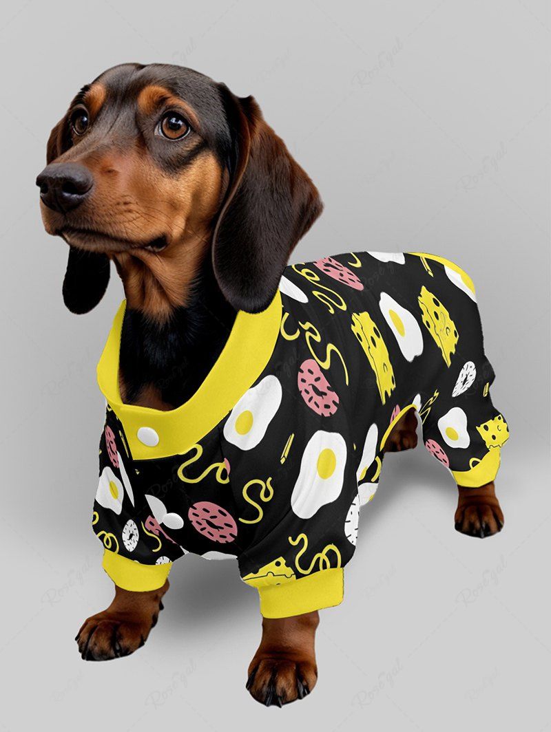 Sandwiches Donuts Eggs Printed Pajama Pants Dog And Owner Matching Outfits