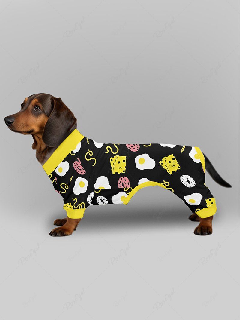 Sandwiches Donuts Eggs Printed Pajama Pants Dog And Owner Matching Outfits