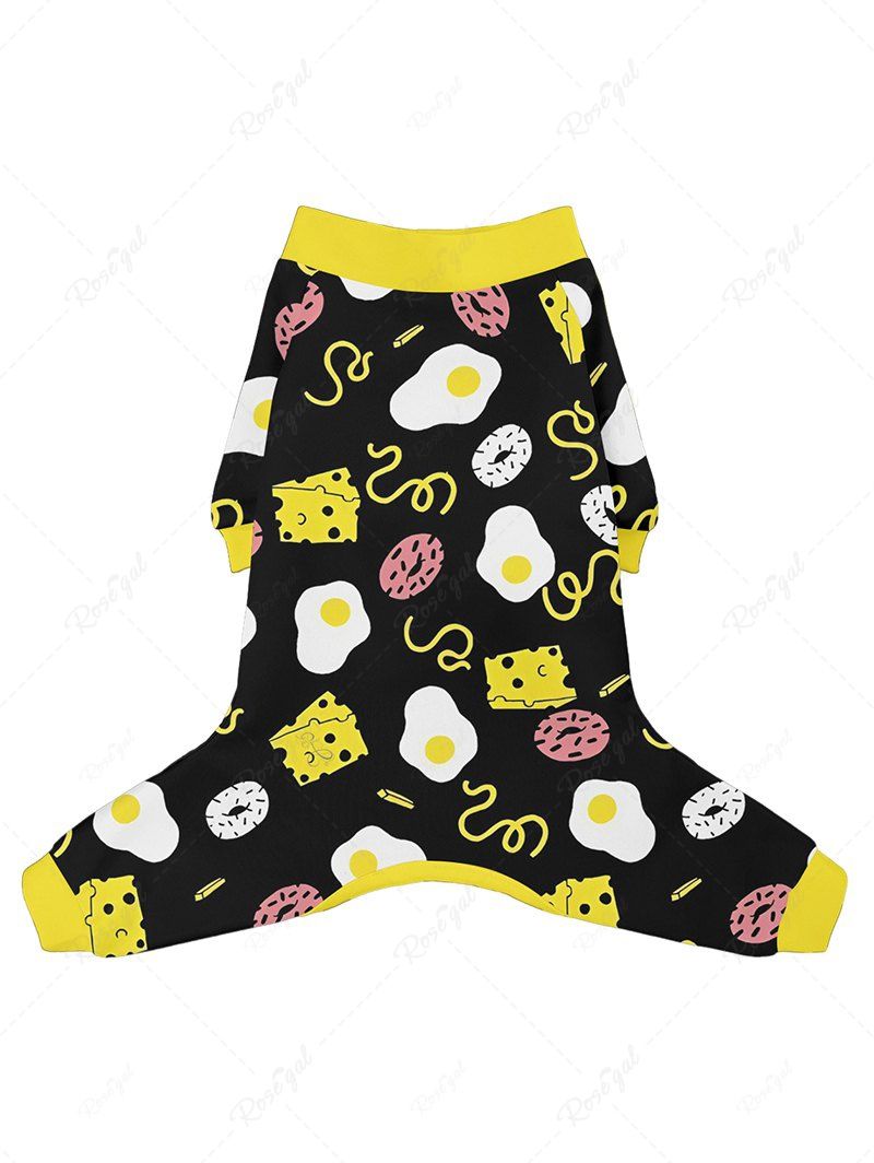 Sandwiches Donuts Eggs Printed Pajama Pants Dog And Owner Matching Outfits