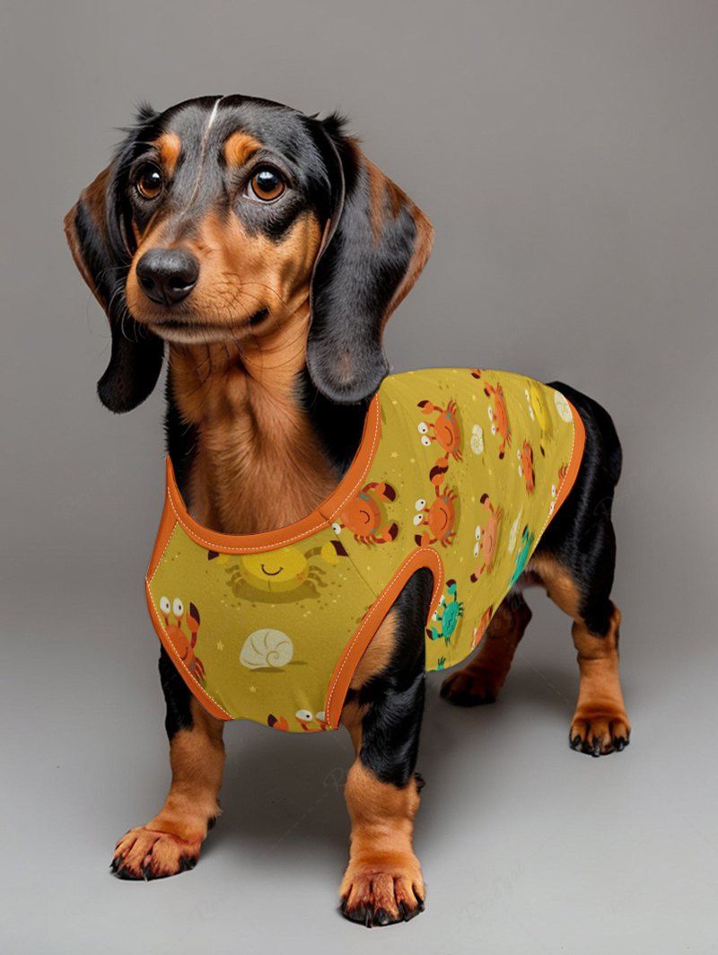 Crab Conch Shell Print Pants Tank Top Dog And Owner Matching Outfits
