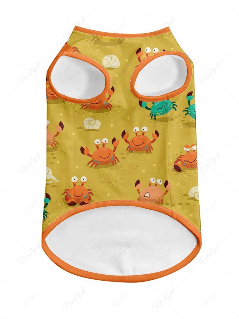 Pet's Crab Conch Shell Printed Hawaii Tank Top