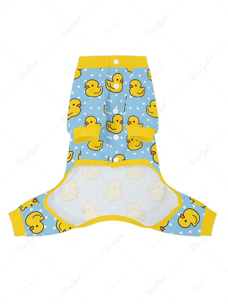 Pet's Ducks Dots Printed Buttons Pajama