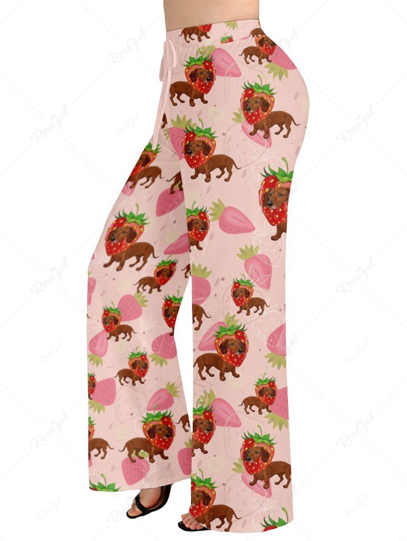 Dog Strawberry Printed Pajama and Pants Dog and Owner Matching Outfits