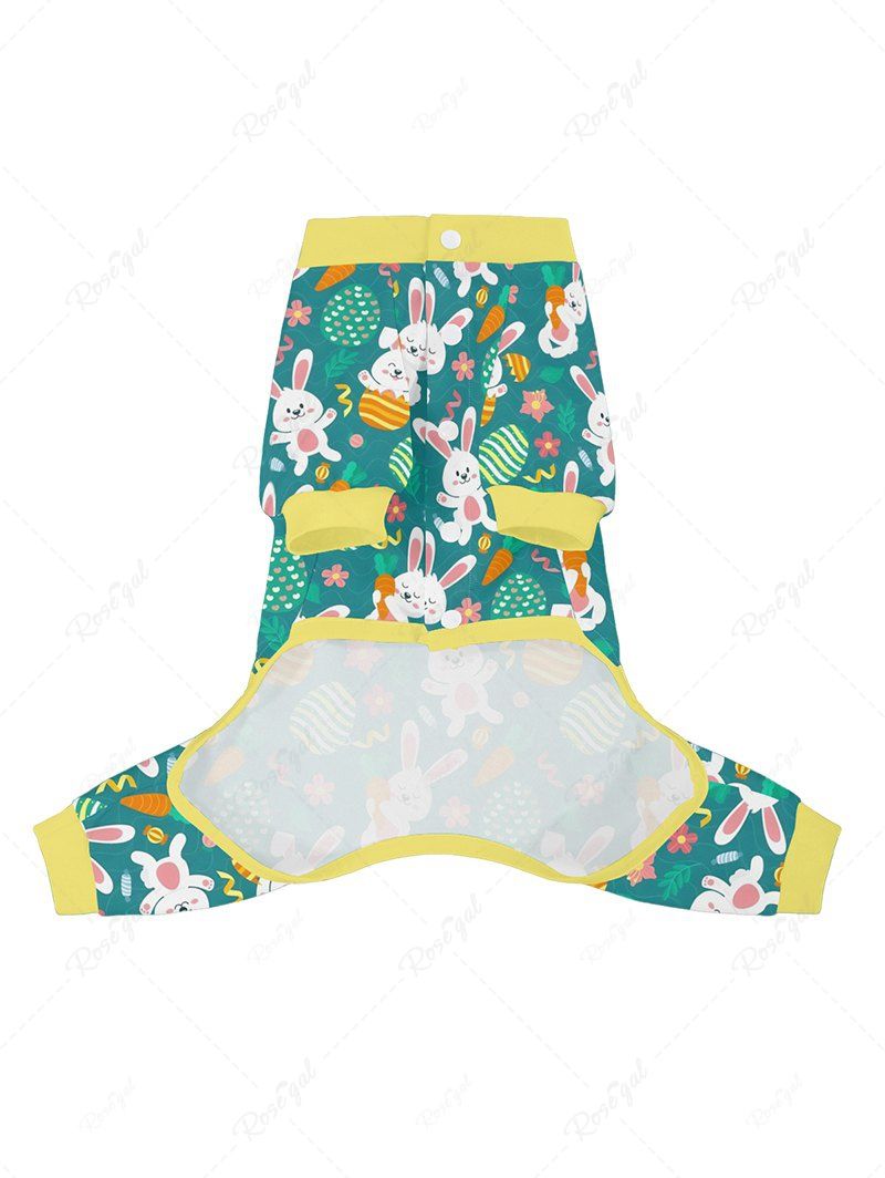 Pet's Rabbit Flower Carrot Egg Printed Pajama