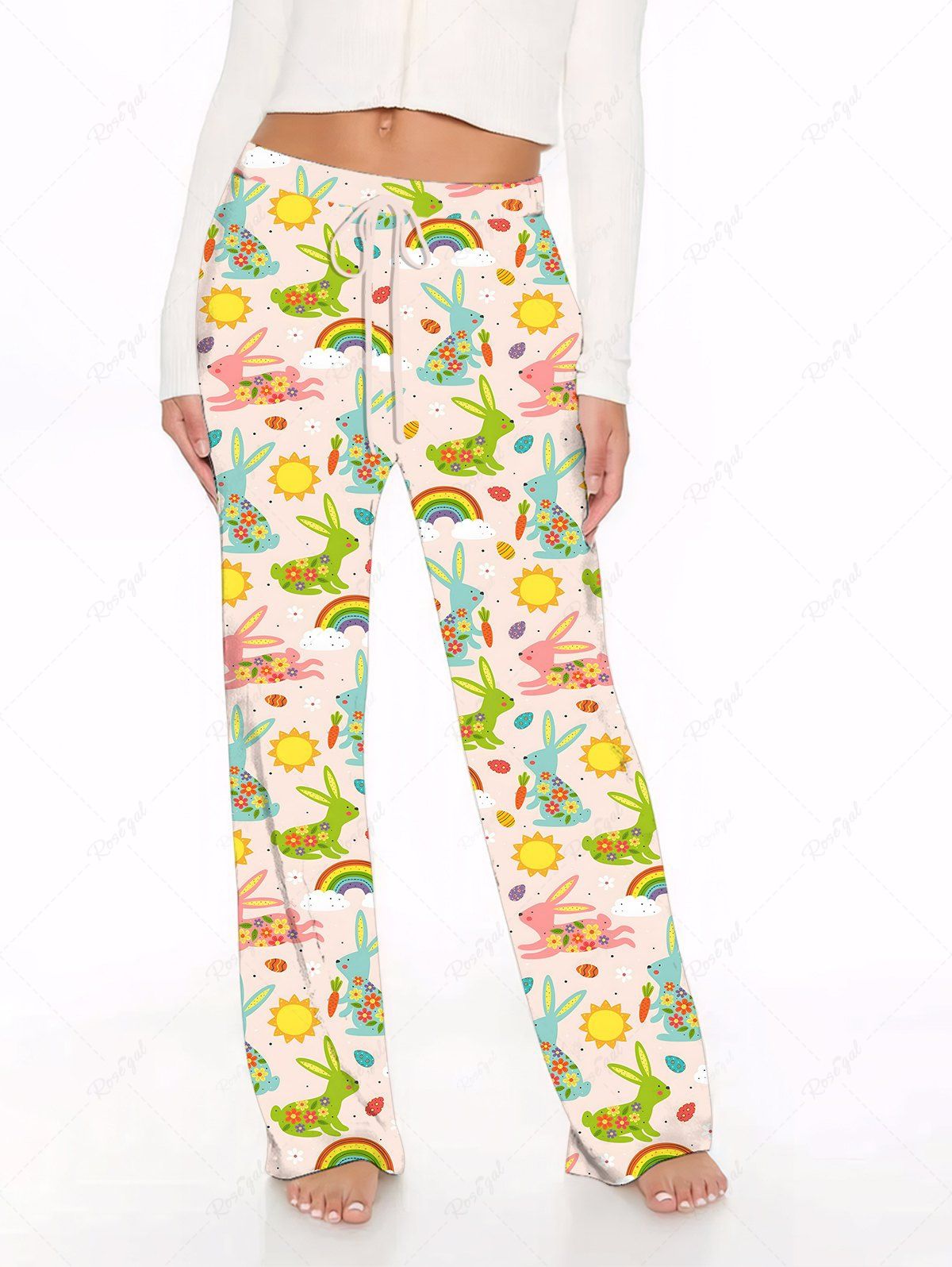 Pyjama imprimé lapin de Pâques, soleil, carotte, arc-en-ciel, tenues assorties pour chien et propriétaire