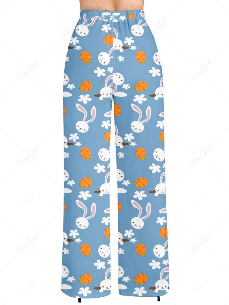 Easter Rabbit Carrot Floral Print Pants Pajama Dog And Owner Matching Outfits