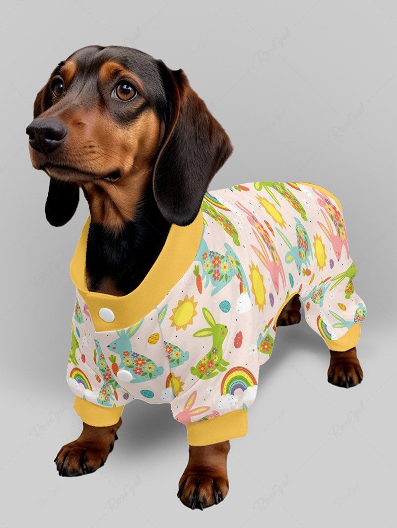 Pyjama imprimé lapin de Pâques, soleil, carotte, arc-en-ciel, tenues assorties pour chien et propriétaire