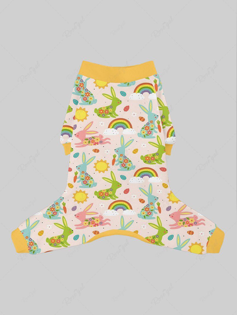 Pyjama imprimé lapin de Pâques, soleil, carotte, arc-en-ciel, tenues assorties pour chien et propriétaire
