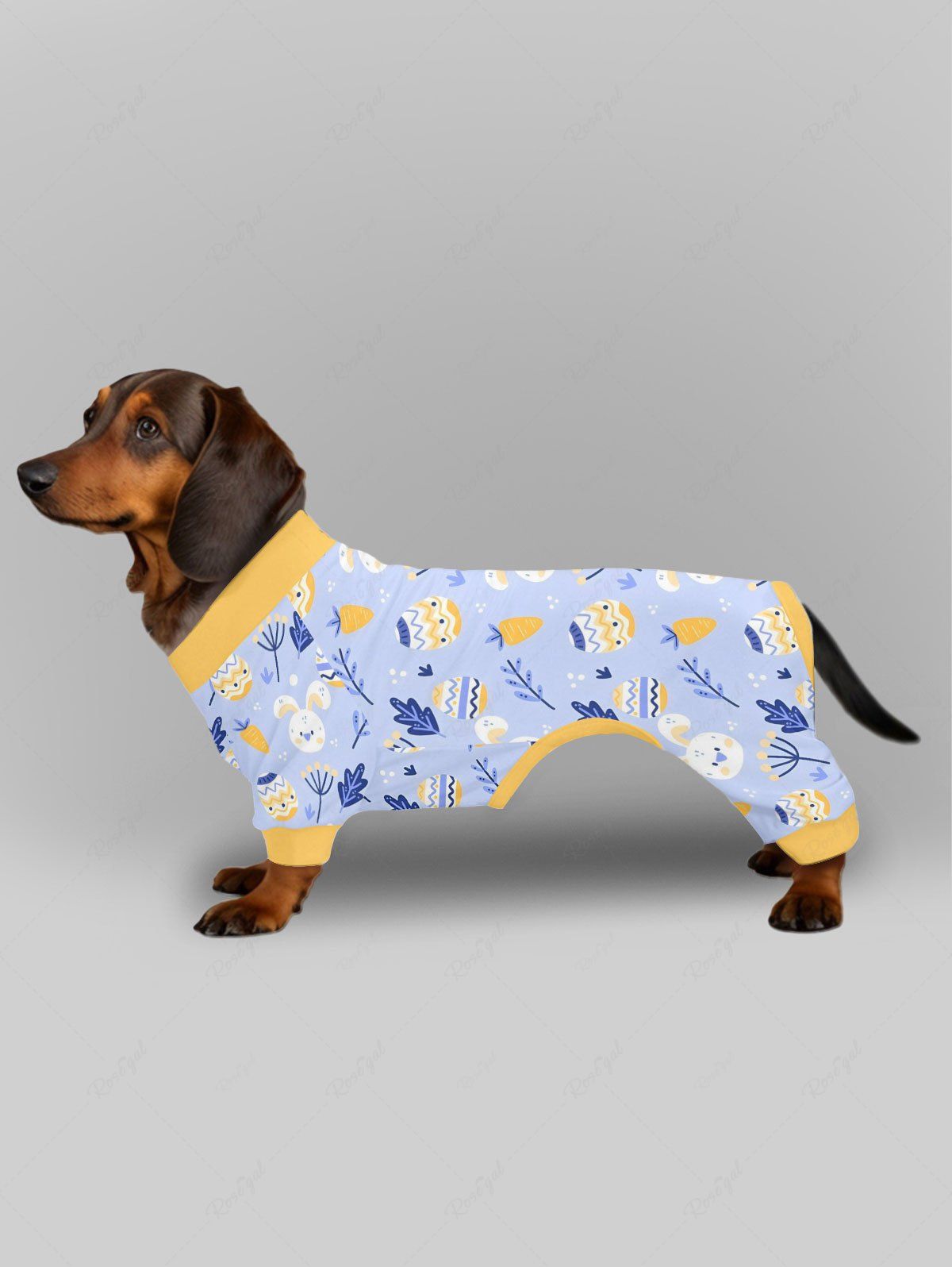 Pyjama et pantalon imprimés œuf de Pâques, lapin, carotte, feuille, tenues assorties pour chien et propriétaire