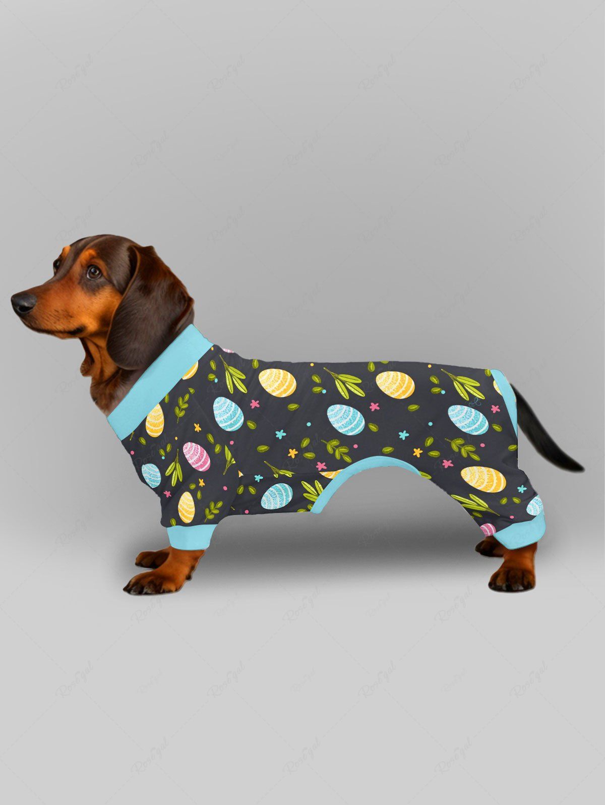Pyjama imprimé feuilles florales pour chien et propriétaire, tenues assorties