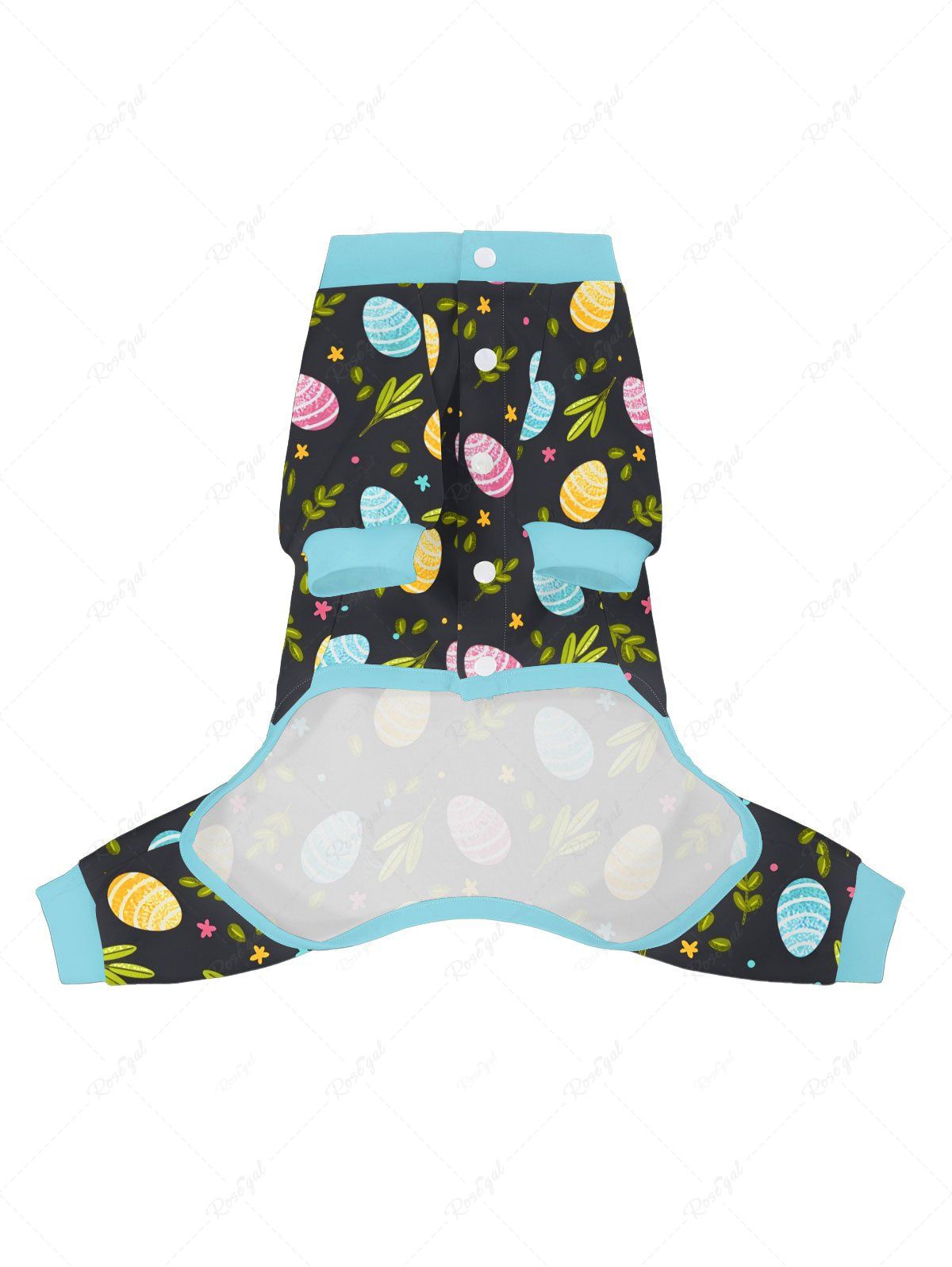 Pet's Easter Egg Floral Leaf Printed Button Pajama