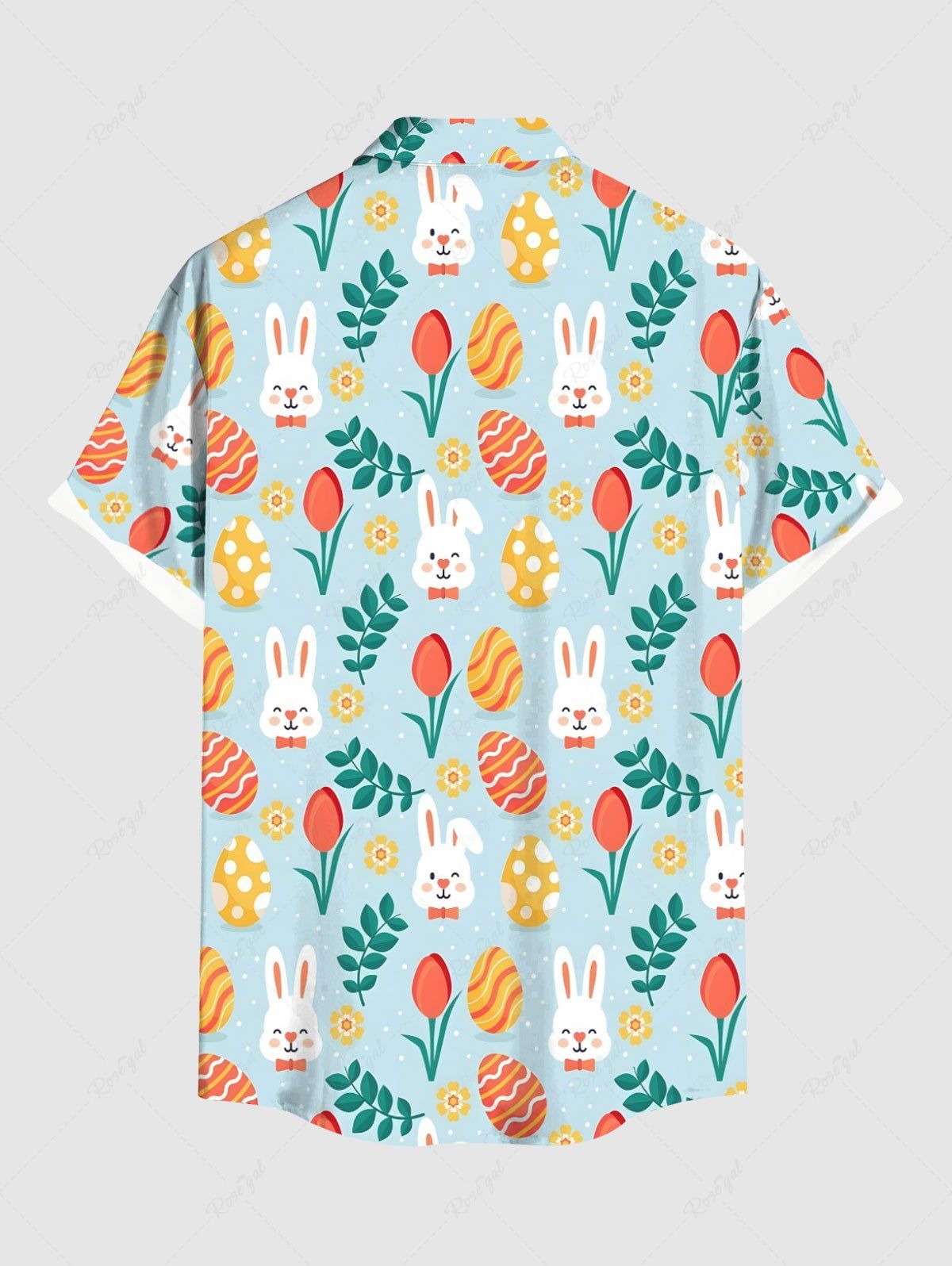 Easter Egg Flower Leaf Rabbit Print Shirt Dog And Owner Matching Outfits