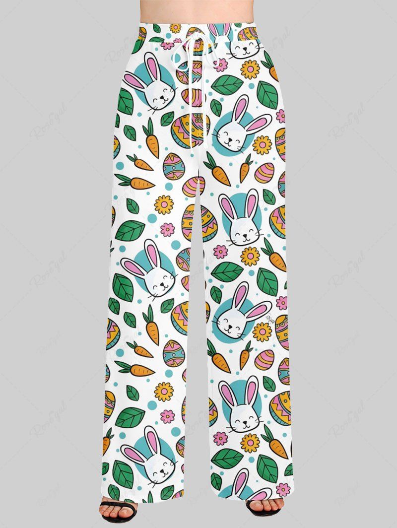 Pyjama imprimé œuf de Pâques, lapin, carotte, fleur, feuille, pantalon, tenues assorties pour chien et propriétaire
