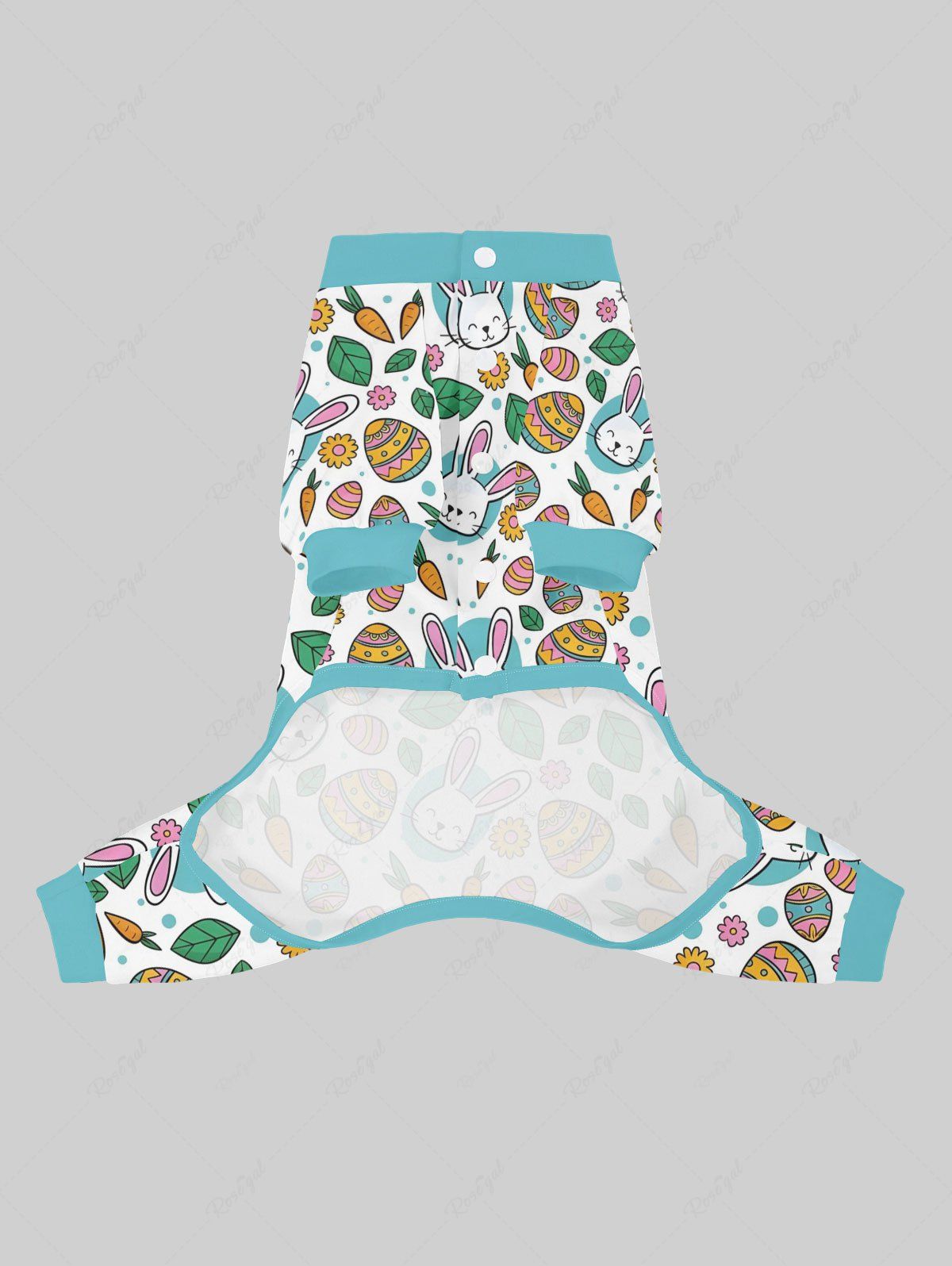 Pyjama imprimé œuf de Pâques, lapin, carotte, fleur, feuille, pantalon, tenues assorties pour chien et propriétaire