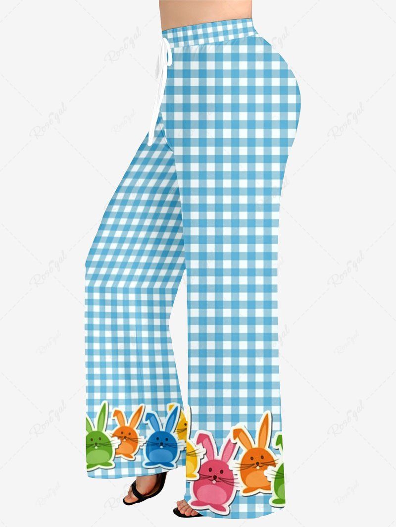 Pyjama imprimé lapin mignon à carreaux de Pâques, tenues assorties pour chien et propriétaire