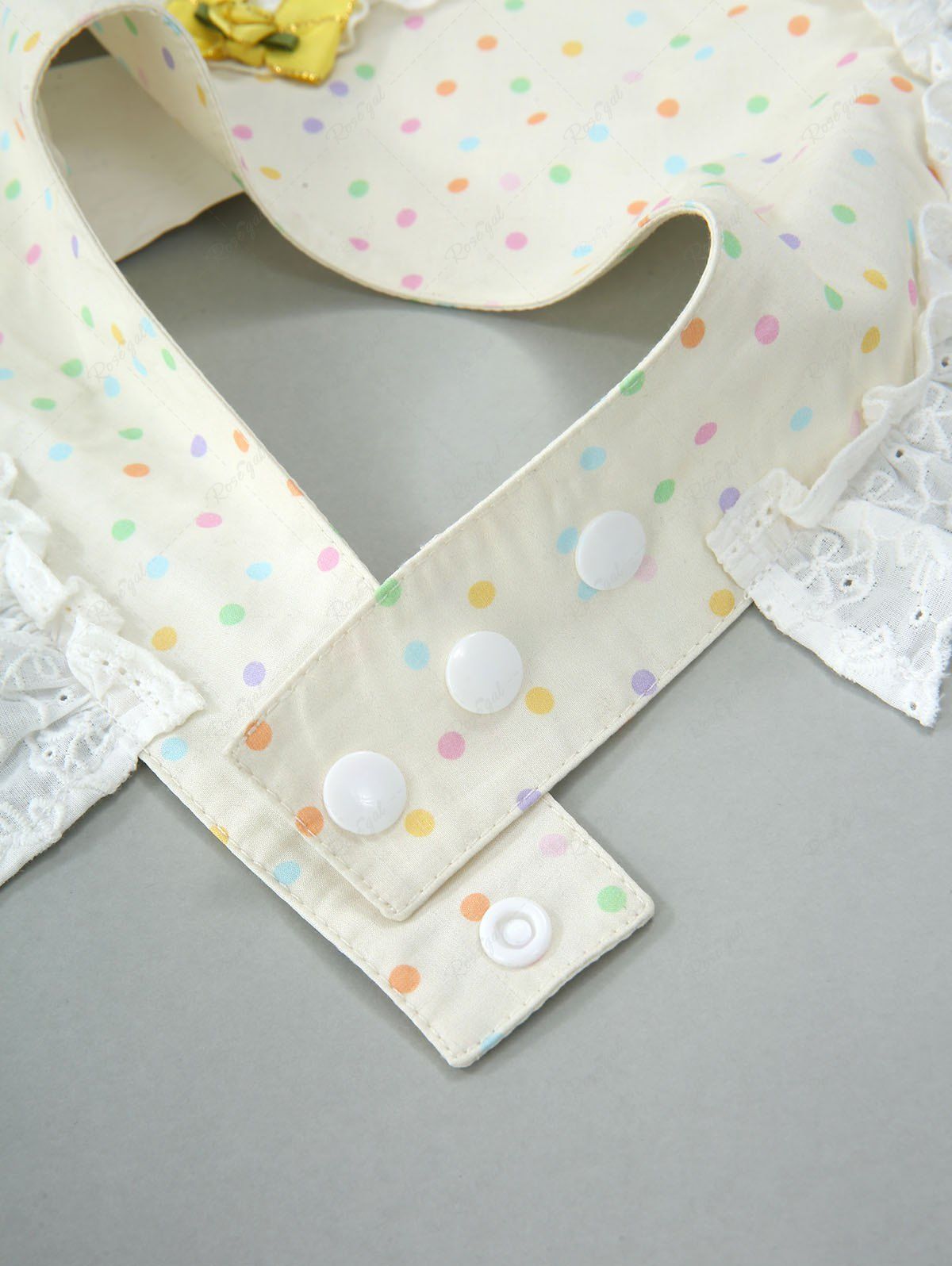 Pet's Colorful Dots Printed Bowknot Floral Lace Trim Bibs Bandana