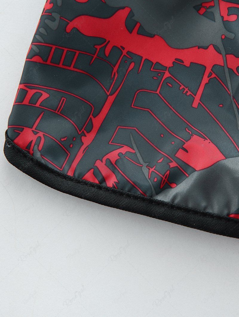 Pet's Reflective Stripes Velcro Hooded Raincoat