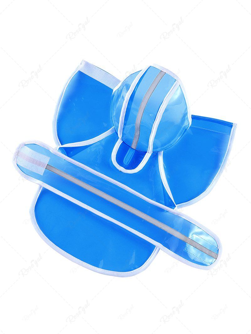 Pet's Reflective Strips Hooded Transparent Raincoat