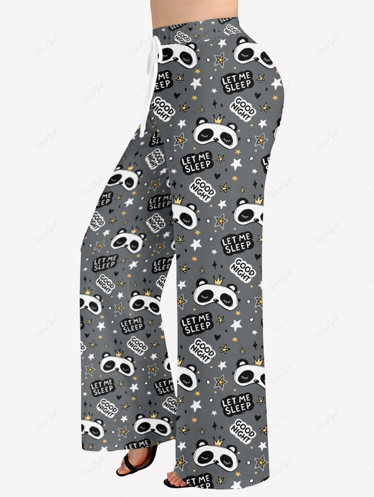 Cute Panda Crown Letter Heart Star Print Pajama Pants Dog And Owner Matching Outfits